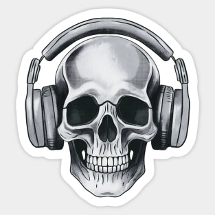 Human skull dj music Sticker